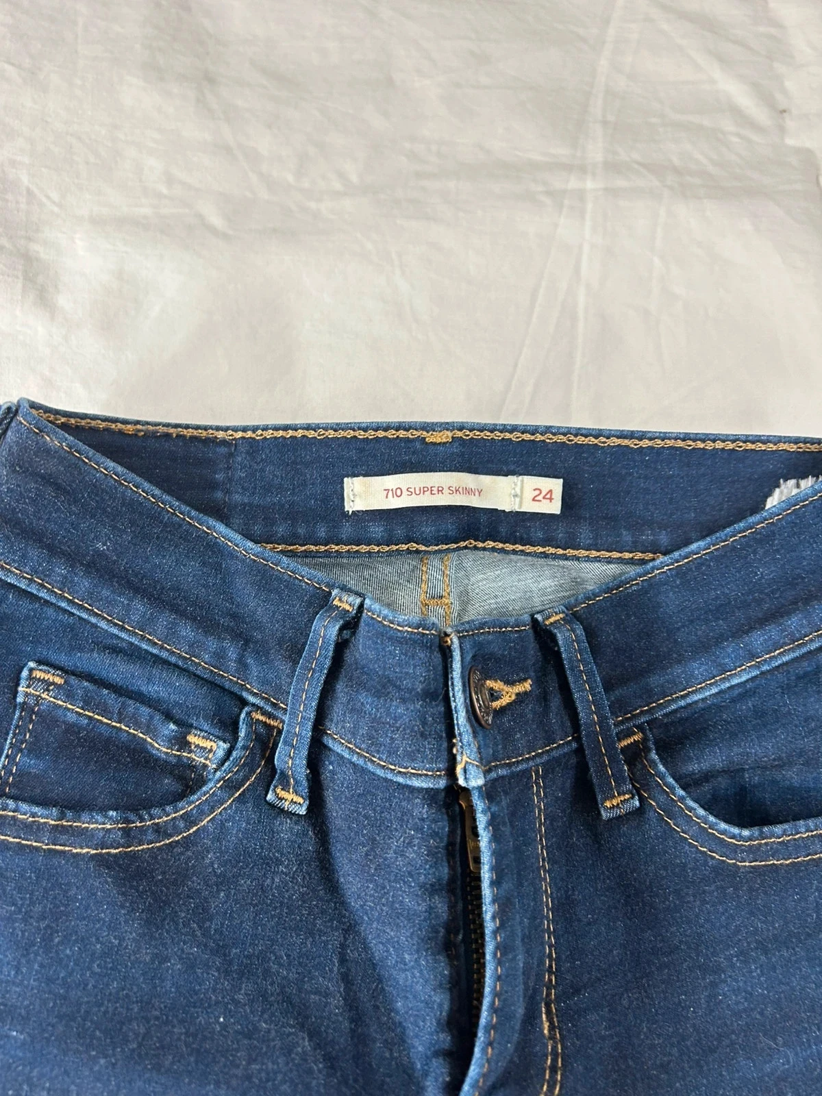 Jean skinny marineblauw Levi's 710 super skinny w24 l30 – photo 6